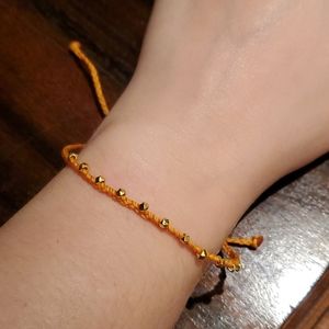 Pura Vida Gold Stitched Beaded Anklet